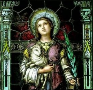 Santa Inês, uma das virgens que se consagrou espontaneamente a Deus.